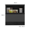 Ver imagem 5 de Balcão para Cozinha com Tampo 80cm 1 Porta 1 Gaveta Etna Cinza/Grafite