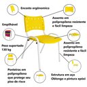Ver imagem 6 de Kit com 10 Cadeiras Iso para Escola Escritório Comércio Amarela Base Branca