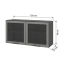 Ver imagem 4 de Armário de Cozinha Aéreo 120cm 2 Portas com Vidro Etna Grafite Cinza