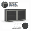 Ver imagem 7 de Armário de Cozinha Aéreo 120cm 2 Portas com Vidro Etna Grafite Cinza