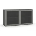 Ver imagem 3 de Armário de Cozinha Aéreo 120cm 2 Portas com Vidro Etna Grafite Cinza
