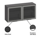 Ver imagem 6 de Armário para Cozinha Aéreo 120cm 2 Portas com Vidro Etna Grafite
