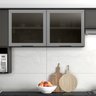 Armário Aéreo para Cozinha 120cm 2 Portas com Vidro Etna - 7
