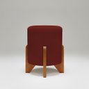 Ver imagem 5 de Puff Decorativo Eloah Redondo Assento Extra para Sala Quarto Suede Pufe com Pés de Madeira