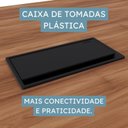 Ver imagem 7 de Kit 7 Peças Mesa Reunião 200cm e 6 Cadeiras Presidente Marrom e Preto Yescasa