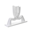 Ver imagem 4 de Escultura Decorativa Máscara com Base Descanso em Cerâmica Branco 23x30 cm - D’Rossi