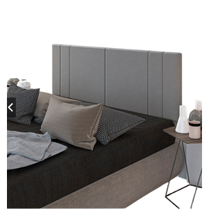 Cabeceira Suspensa Cama Box Solteiro Riscada Suede 90x55:cinza
