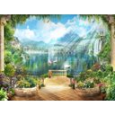 Ver imagem 2 de Papel De Parede Paisagem Digital Jardim Lago Dah57