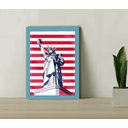 Ver imagem 1 de Quadro Decorativo Estatua Liberdade + Vidro 33x25 Escrtório:azul