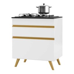 Balcão Cozinha para Cooktop 70cm 1 Porta 1 Gaveta Veneza Multimóveis V3706 Branco/dourado - 2