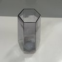 Ver imagem 4 de Vaso Decorativo de Vidro Fumê 20x7x7cm Enfeite Sala Mesa Estante Aparador Flores