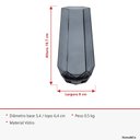 Ver mais imagens de Vaso Decorativo de Vidro Fumê 20x7x7cm Enfeite Sala Mesa Estante Aparador Flores