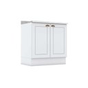 Ver imagem 1 de Balcão de Cozinha Modulado C/ Tampo Americana C/ 2 Portas 80cm Branco - Henn