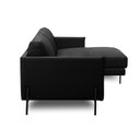 Ver imagem 6 de Sofá Decorativo Karine 3 Lugares Sala de Estar 230cm com Chaise Pés em Aço Couro Preto G88 - Gran Be