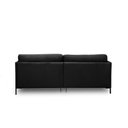 Ver imagem 7 de Sofá Decorativo Karine 3 Lugares Sala de Estar 230cm com Chaise Pés em Aço Couro Preto G88 - Gran Be