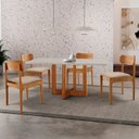 Ver imagem 1 de Mesa de Jantar com Kit 4 Cadeiras Madeira Maciça MDF Vitória Bellini Milano Imbuia Natural Cinam Imb