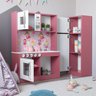 Cozinha Infantil com Refrigerador Diana em MDF CINZA Rips COZINHA BRINQUEDOTECA Fúcsia - 10