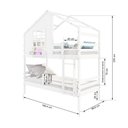 Ver imagem 5 de Beliche Casinha com Janela e Grade de Proteção Madeira Maciça Branco Housin