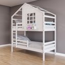 Ver imagem 1 de Beliche Casinha com Janela e Grade de Proteção Madeira Maciça Branco Housin