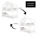 Ver imagem 2 de Beliche Casinha com Janela e Grade de Proteção Madeira Maciça Branco Housin