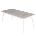 Ver imagem 6 de Mesa Jantar Netuno 6 Lugares 180x90 Cm Pés Madeira Metal Vidro Marmorizado Br