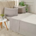 Ver imagem 1 de Jogo de Cama King Serenitá 4 Pçs Bordado Festonê 193x203x40cm Roccia