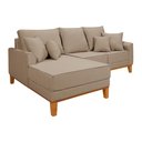 Ver imagem 3 de Sofá 3 Lugares Beny Chaise Grafite Base Madeira Linho Império Estofados