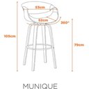 Ver imagem 4 de Banqueta Munique Assento Couro Ecologico Preto Base Madeira 105 Cm - 70794