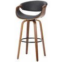 Ver imagem 1 de Banqueta Munique Assento Couro Ecologico Preto Base Madeira 105 Cm - 70794