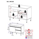 Ver imagem 3 de Balcão de Cozinha Gabinete Pia 120cm 2 Portas 1 Gaveta Milano Multimóveis MP2385 - Vanilla