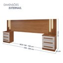 Ver imagem 3 de Cabeceira Casal Extensível com LED Luminous Yescasa