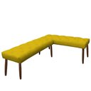 Ver imagem 1 de Canto Alemão Suede Amarelo Assento 1,20x0,75 - Dominic Decor