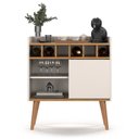 Ver imagem 6 de Aparador Buffet Florença Cantinho do Café com Adega com Porta de Correr - Off White com Nature