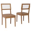 Ver imagem 1 de Kit 2 Cadeiras Estofadas Madeira Maciça 22155 Corino Kaki Ornar