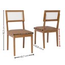Ver imagem 3 de Kit 2 Cadeiras Estofadas Madeira Maciça 22155 Corino Kaki Ornar