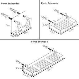 Kit Acessórios Para Banheiro 7 Peças Inox ELG - 9