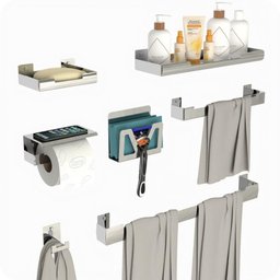 Kit Acessórios Para Banheiro 7 Peças Inox ELG - 10