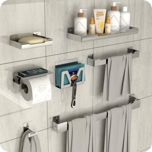 Kit Acessórios Para Banheiro 7 Peças Inox ELG