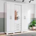 Ver imagem 1 de Guarda Roupa Casal 6 Portas 3 Gavetas Mentor Briz Branco