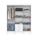 Ver imagem 3 de Guarda Roupa Casal 6 Portas 3 Gavetas Mentor Briz Branco