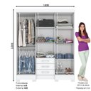 Ver imagem 2 de Guarda Roupa Casal 6 Portas 3 Gavetas Mentor Briz Branco