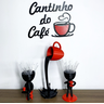 Kit Decorativo Cantinho do Café - Robert Plant Xícara Flutuante e Letreiro - Preto com Vermelho - 1