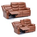 Ver imagem 4 de Conjunto Poltronas 2 e 3 Lugares Reclinável Hollywood com Massagem e Aquecimento PU Caramelo G94