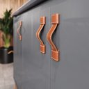 Ver imagem 2 de Buffet Aparador Balcão 3 Portas Sonetto Puxador em Couro para Sala Jantar