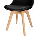 Ver imagem 5 de 3x Cadeira Charles Eames Leda Design Wood Estofada Base Madeira Preta