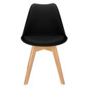 Ver imagem 3 de 3x Cadeira Charles Eames Leda Design Wood Estofada Base Madeira Preta