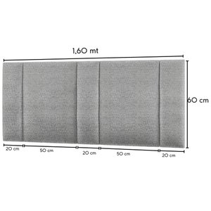 Cabeceira Estofada Iluminação Led Stella Cama Queen Size 160cm Linho Cinza