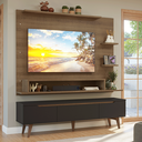 Ver imagem 1 de Rack com Painel para TV até 60 Polegadas 180 cm com Pés Rustic/Preto/Rustic Reims Madesa