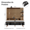 Ver imagem 4 de Rack com Painel para TV até 60 Polegadas 180 cm com Pés Rustic/Preto/Rustic Reims Madesa