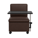 Ver imagem 3 de Ciranda Cadeira para Manicure com Mesa Regulável, Gaveta e Rodízios - Marrom